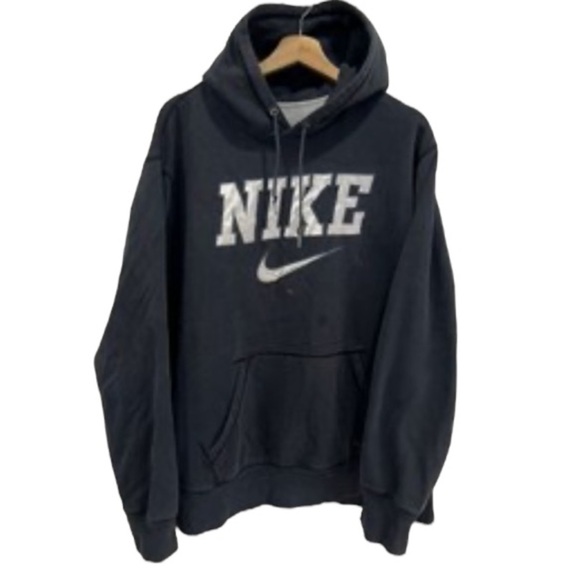 Nike Swoosh Spellout Black Sweatshirt Sz XXL Men - Picture 6 of 8